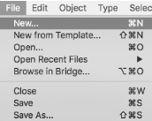 Screenshot showing menu option for File, then New