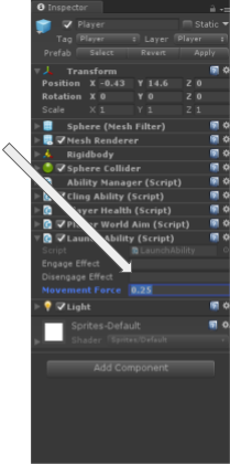 Screen shot of Unity interface